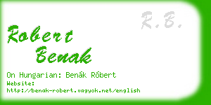 robert benak business card
